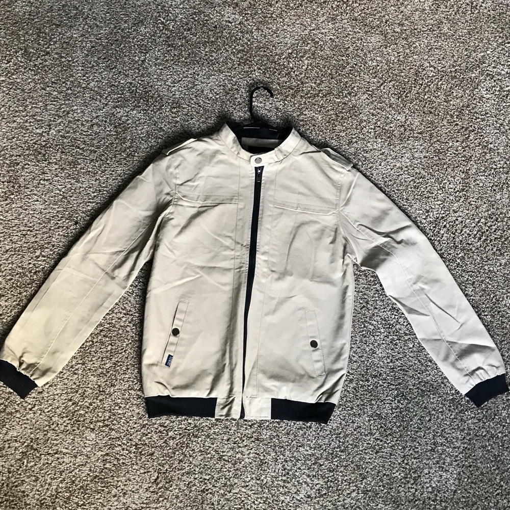 Epaulet Zip Up Jacket - Khaki
